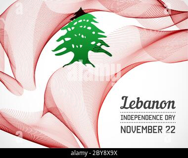 Nationaler Tag des Landes in der Linienart Vektor mit Datum Stock Vektor