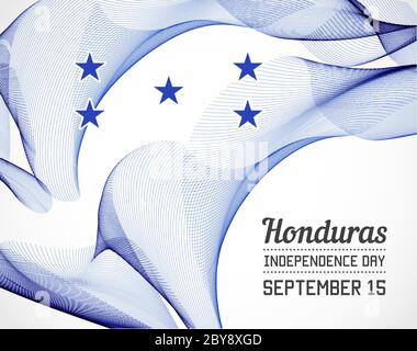 Nationaler Tag des Landes in der Linienart Vektor mit Datum Stock Vektor