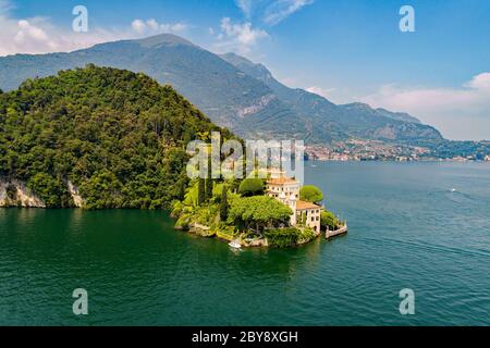 Villa del Balbianello (1787) - Lavedo - Lenno - Comer See (IT) - Luftblick Stockfoto