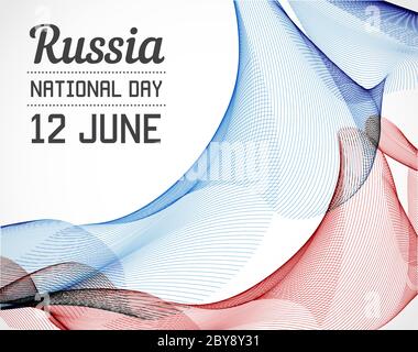 Nationaler Tag des Landes in der Linienart Vektor mit Datum Stock Vektor