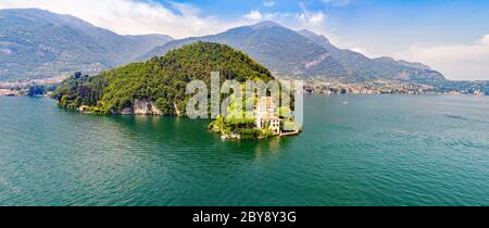 Villa del Balbianello (1787) - Lavedo - Lenno - Comer See (IT) - Luftblick Stockfoto