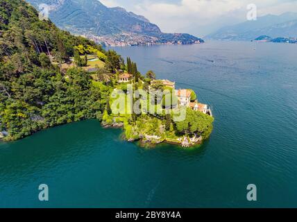 Villa del Balbianello (1787) - Lavedo - Lenno - Comer See (IT) - Luftblick Stockfoto