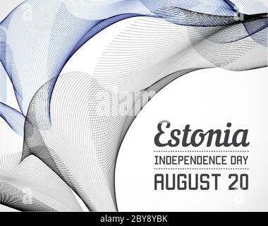 Nationaler Tag des Landes in der Linienart Vektor mit Datum Stock Vektor