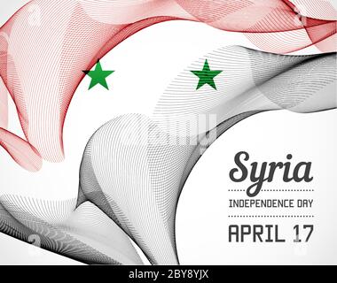 Nationaler Tag des Landes in der Linienart Vektor mit Datum Stock Vektor