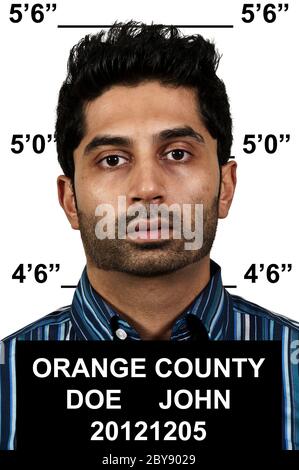 Mann Mugshot Stockfoto