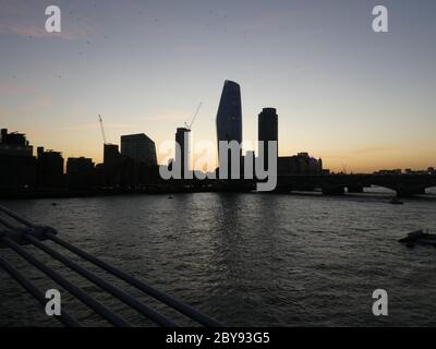 Sonnenuntergang in London, Januar 2020 Stockfoto