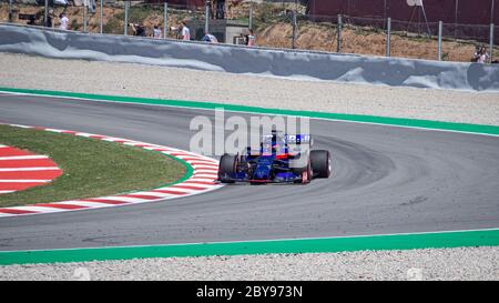 MONTMELLO, SPANIEN-10. MAI 2019: Scuderia Toro Rosso STR14 Formel-1-Rennwagen (Fahrer: Daniil Kvyat) Stockfoto