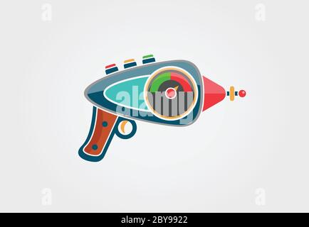 Ray Gun Cartoon. Supergun. Vektor Stock Vektor