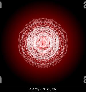 Rote abstrakte Linie Muster Hintergrund . Mandala Guiiloche spirographische Elemente für Design. Stockfoto