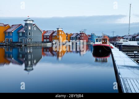 Reitdiephaven in Groningen Stockfoto