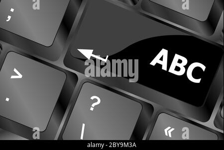 Computer-Tastatur mit Abc-Taste - soziales Konzept Stockfoto