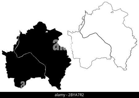 Anyang City (Südkorea, Republik Korea, ROK, Provinz Gyeonggi) Karte Vektorgrafik, Skizze der Stadt Anyang Karte Stock Vektor