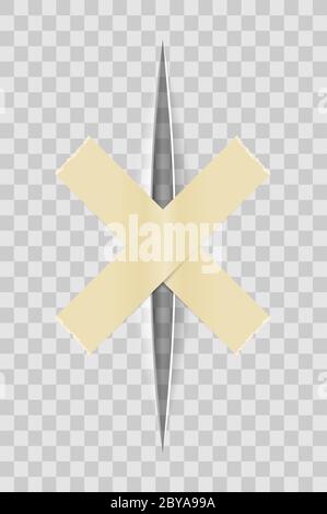 Realistische Papierschnitte mit einem Messer mit transparentem Hintergrund für Design-Vektor-Illustration isoliert auf Hintergrund Stock Vektor