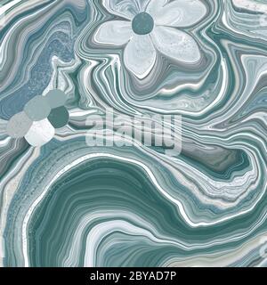 Abstrakt blau fluidierte Kunst Hintergrund. Digitale Kunst Stockfoto