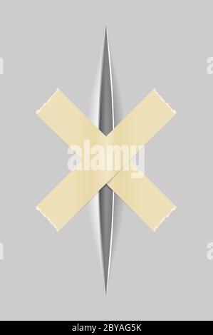 Realistische Papierschnitte mit einem Messer mit transparentem Hintergrund für Design-Vektor-Illustration isoliert auf Hintergrund Stock Vektor
