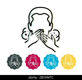 Novel Coronavirus - COVID-19 - Kurzatmigkeit - Icon als EPS 10 Datei Stock Vektor