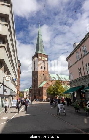 Die Kathedrale Von Aarhus Im Stadtzentrum Von Aarhus Ist Die Höchste Und Längste Kirche Dänemarks Stockfoto