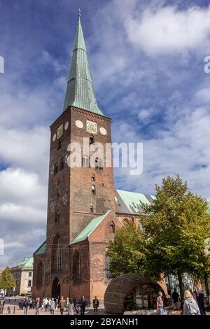 Die Kathedrale Von Aarhus Im Stadtzentrum Von Aarhus Ist Die Höchste Und Längste Kirche Dänemarks Romanische Architektur Stockfoto