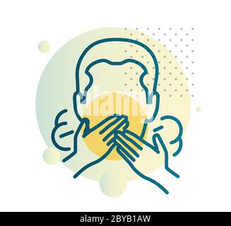 Novel Coronavirus - COVID-19 - Kurzatmigkeit - Icon als EPS 10 Datei Stock Vektor