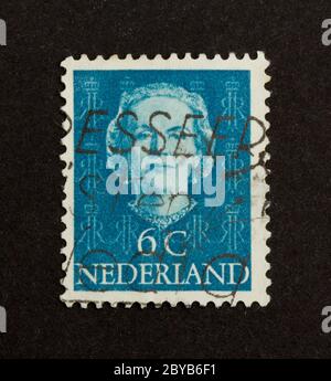 HOLLAND - UM 1970: Briefmarke gedruckt in den Niederlanden Stockfoto