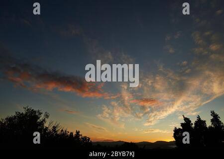 Sonnenuntergang von Welgelegen, Stellenbosch Stockfoto