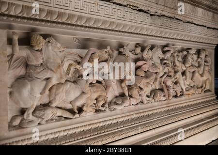 Alexander Sarkophag in Istanbul Archäologische Museen, Istanbul Stadt, Türkei Stockfoto