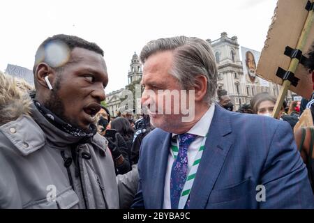 London 3. juni 2020, der MP Barry Gardiner hat an der Black Lives Matter Protest im Parlament sq Stockfoto