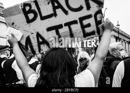 3. Juni 2020 London UK.15.000 Menschen nahmen an einem Black Lives Matter Protest als Reaktion auf die Ermordung von George Floyd Teil Stockfoto