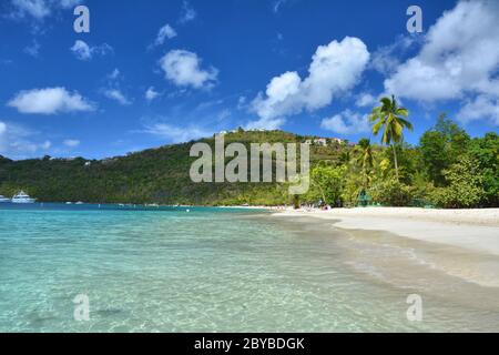 Der paradiesische Strand in Saint Thomas, US Virgin Island Stockfoto