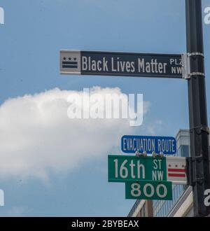 Washington DC, 9. Juni 2020, USA: Schwarzes Leben ist ein Symbol in Washington DC. Patsy Lynch/Alamy Stockfoto