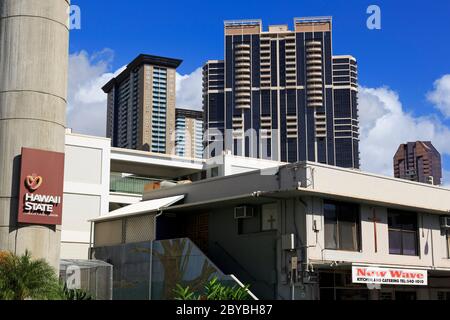 South King Street, Honolulu City, Oahu Island, Hawaii, USA Stockfoto