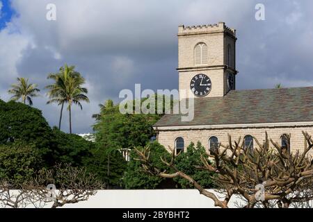 Kawaiahao Kirche, Honolulu Stadt, Oahu Insel, Hawaii, USA Stockfoto