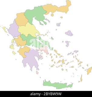 Griechenland - sehr detaillierte editierbare politische Karte. Stock Vektor