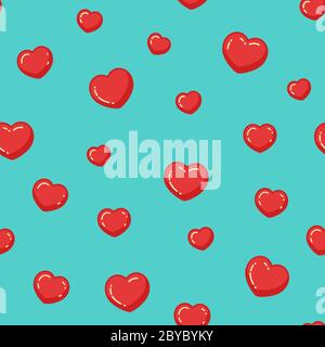 Rotes Herzmuster. Bunte nahtlose Vektor Hintergrund Stock Vektor