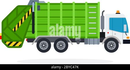Müllwagen Vektor flach isoliert Stock Vektor