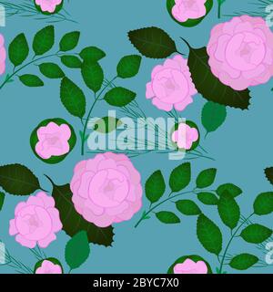 Floral nahtlose Muster von rosa zarte Rosen, Hintergrund für Stoff, drucken Postkarte, Tapete und Muster Füllung Stock Vektor