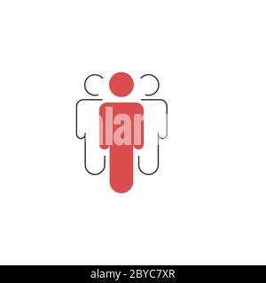Business Team People, drei Mann lineares Symbol, Stock Vektor Illustration isoliert Stock Vektor