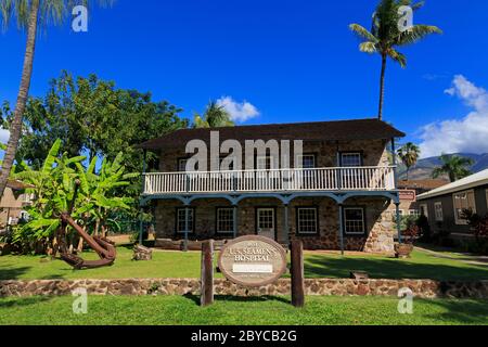 Historisches Seamen's Hospital, Lahaina, Maui Island, Hawaii, USA Stockfoto