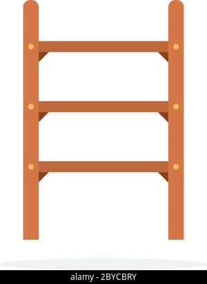 Kleine Holztreppe Vektor flach isoliert Stock Vektor