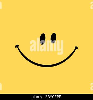 Lächelnde Emoticon Vektor Vorlage auf gelb Stock Vektor