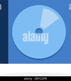 Kompakte Scheibe in Kunststoffbox Vektor flach isoliert Stock Vektor