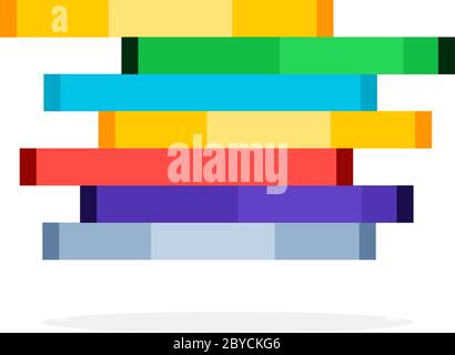 Stapel von Videospiel-Discs in Paketen flach isoliert Stock Vektor