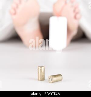 Leiche mit Toe-tag Stockfoto