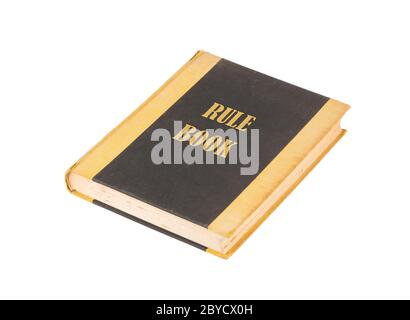 Altes Buch isoliert auf weiss Stockfoto