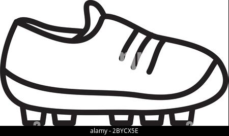 Fußballschuhe Symbol über weißem Hintergrund, Linienstil, Vektor-Illustration Stock Vektor