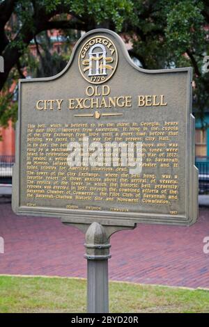 Geschichtstafel in Emmet Park, Savannah, Georgia, USA Stockfoto