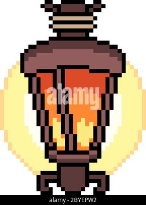 vektor Pixel Art Lampe isoliert Stock Vektor