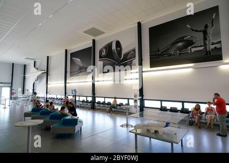 Empfangsbereich für Musée Aeroscopia.Blagnac.Toulouse.Haute-Garonne.Occitanie.Frankreich Stockfoto