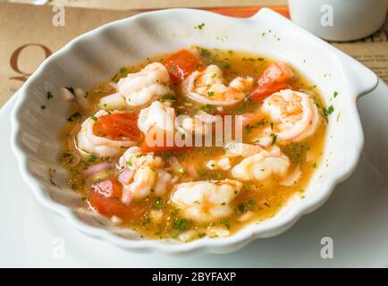 Garnelen ceviche Stockfoto