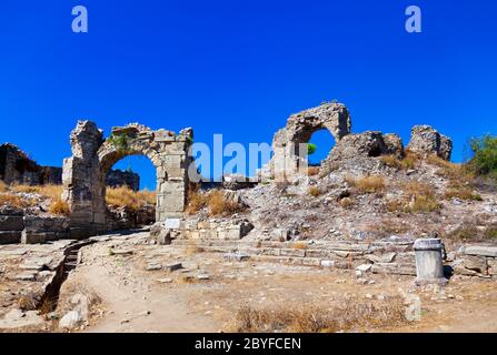 Ruinen von Aspendos in Antalya, Türkei Stockfoto